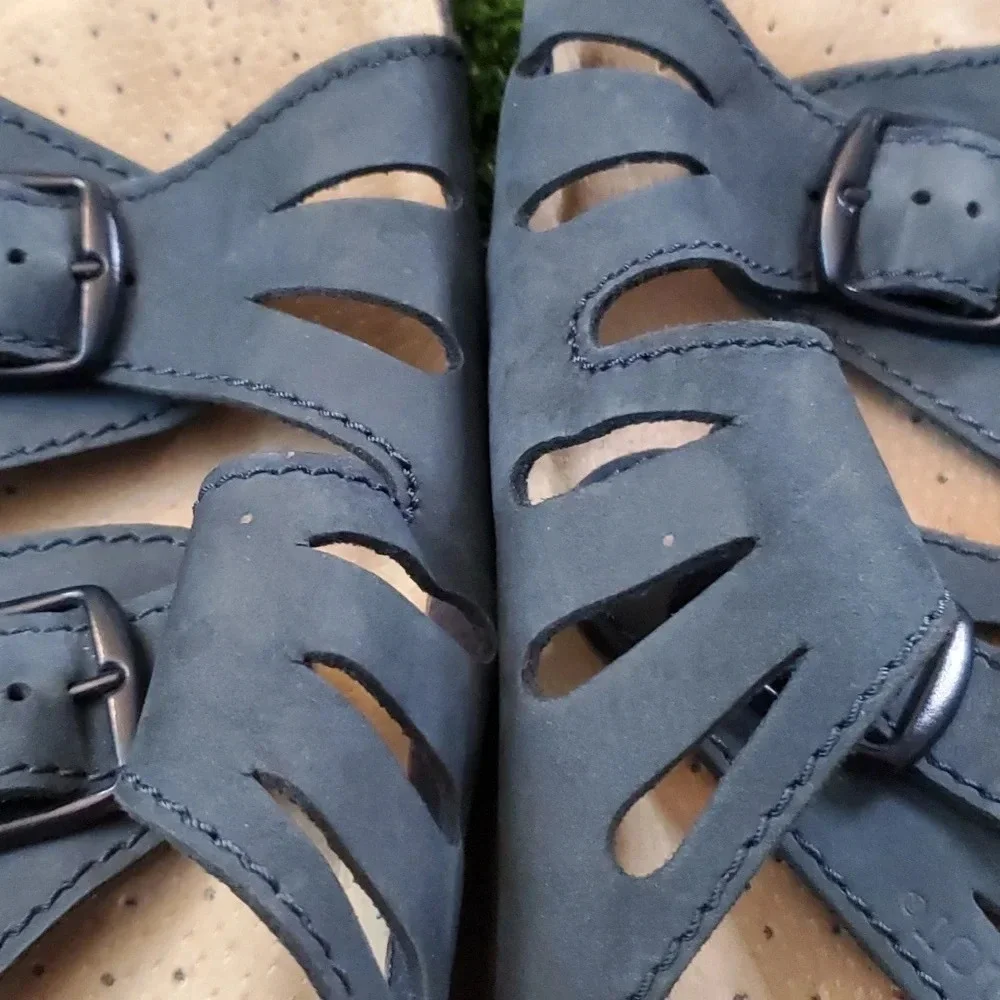 FLY FLOT Genuine Leather Wedge Italian Anti shock Sandals size 42